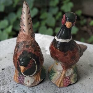 Fitz and Floyd Pheasant Collection Candleholder Set of 2 Handpainted